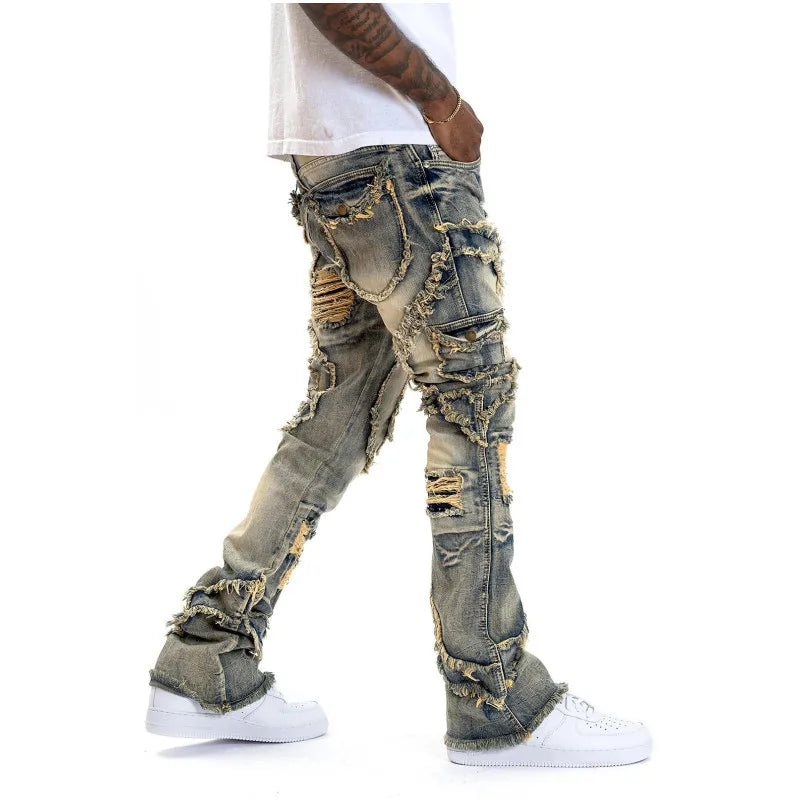 YKRON Ripped Stacked Skinny Jeans