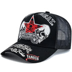 YKRON Punk Skull Crossbones Trucker Cap