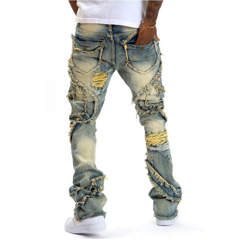 YKRON Ripped Stacked Skinny Jeans