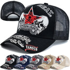 YKRON Punk Skull Crossbones Trucker Cap