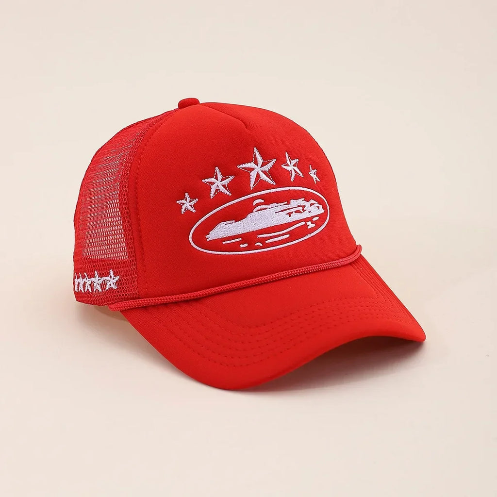 YKRON Embroidered Five Star Trucker Hat