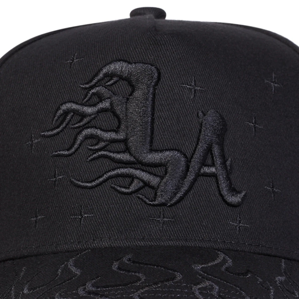 YKRON LA Flame Star Embroidery Cap