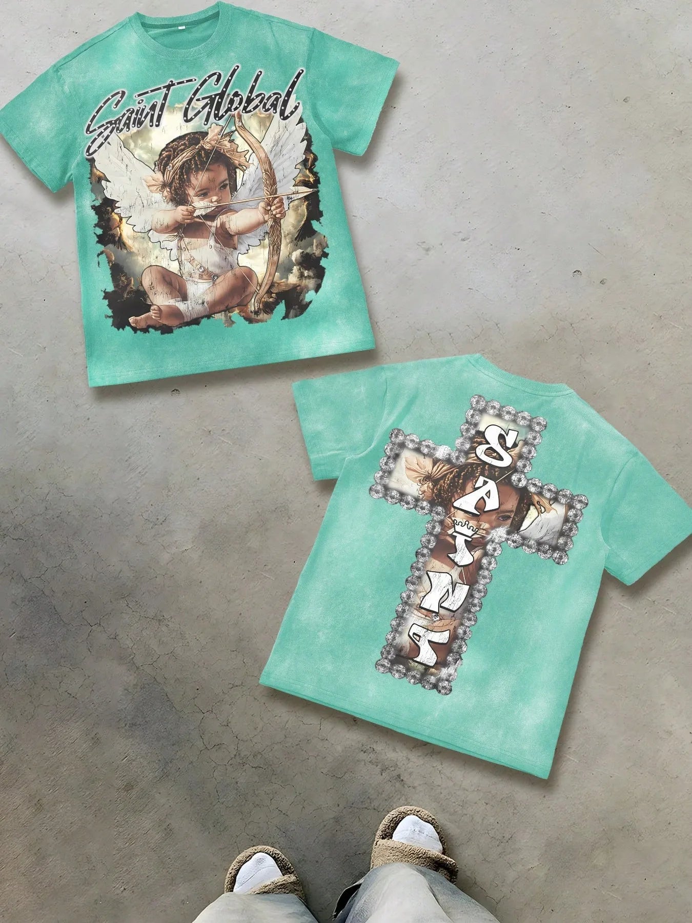 YKRON 3D Angel Print Summer Tee