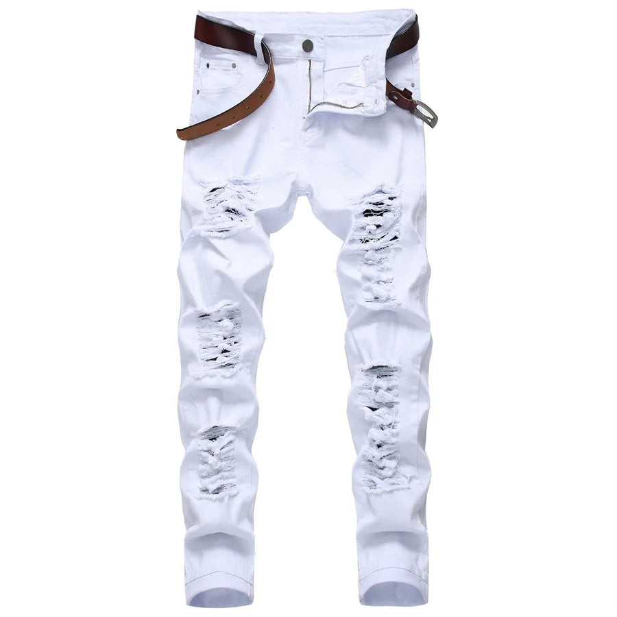 YKRON Y2K Distressed Red Hip Hop Jeans