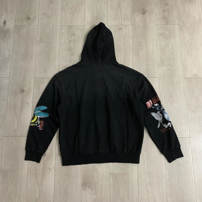 YKRON Vale Washed Ripped Knit Crewneck Sweater