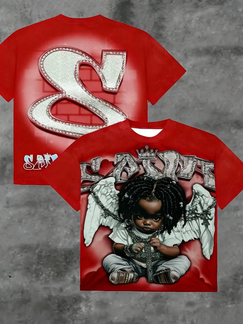YKRON Angel Print Breathable Street Tee