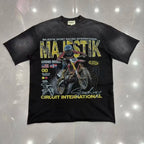 YKRON Majestik Rhinestone Print Hip Hop Tee