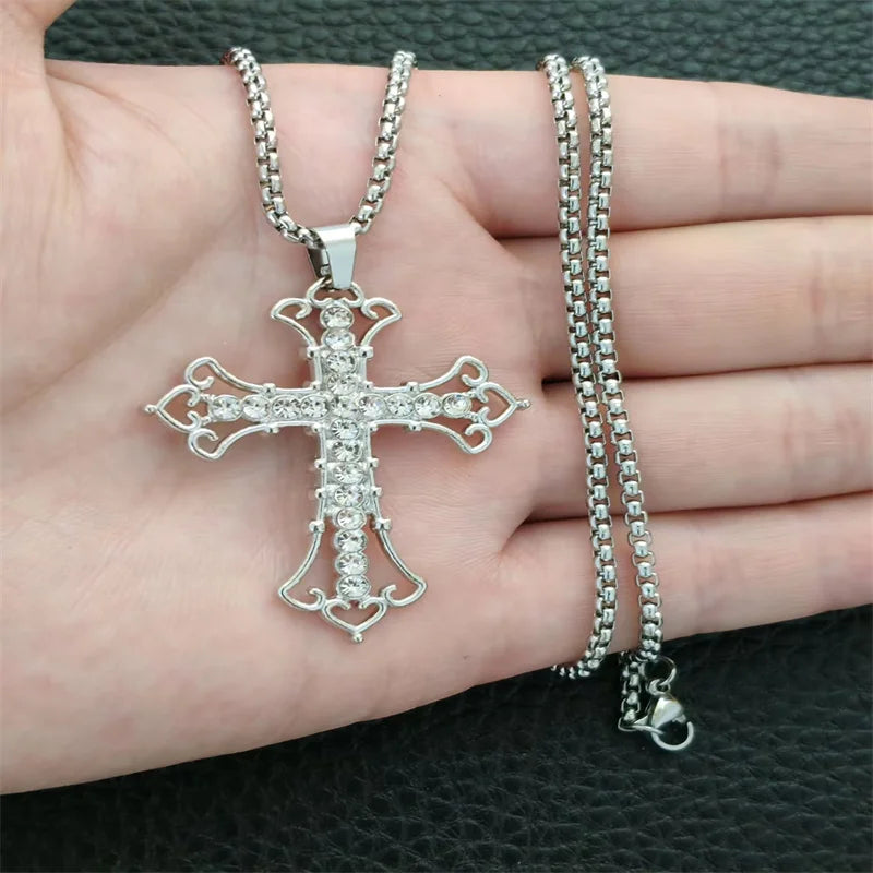 YKRON Retro Gothic Cross Hip Hop Necklace