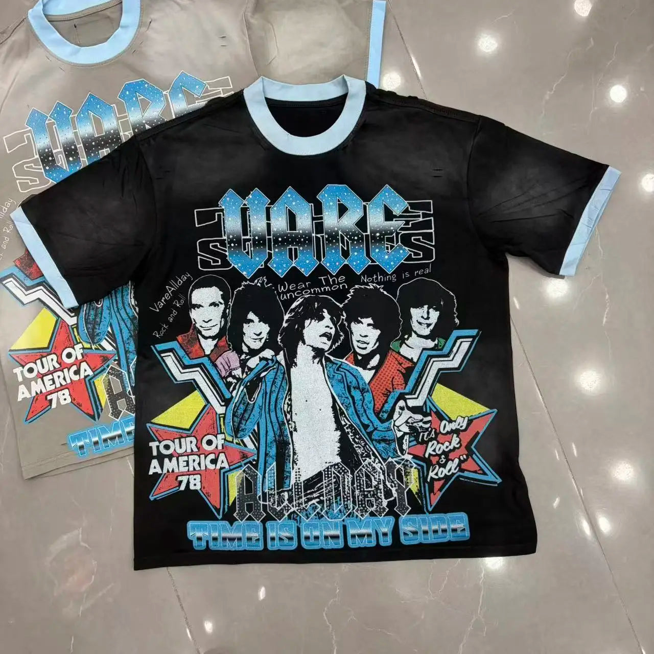 YKRON Rhinestone Letter Hip Hop Oversized Tee
