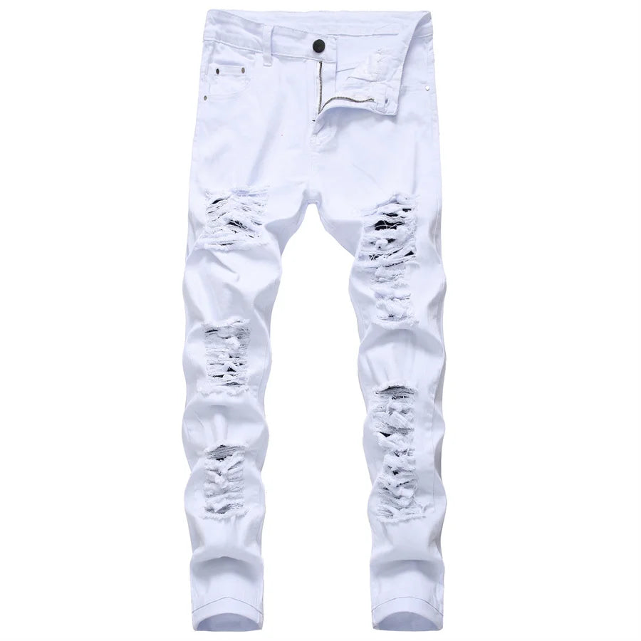 YKRON Y2K Distressed Red Hip Hop Jeans