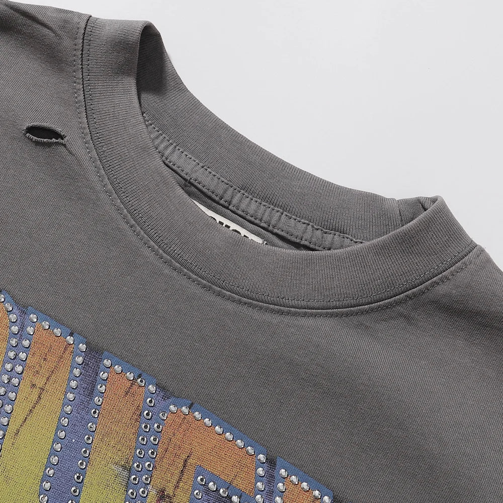 YKRON Rough Play Diamond Short Sleeve Oversized Tee