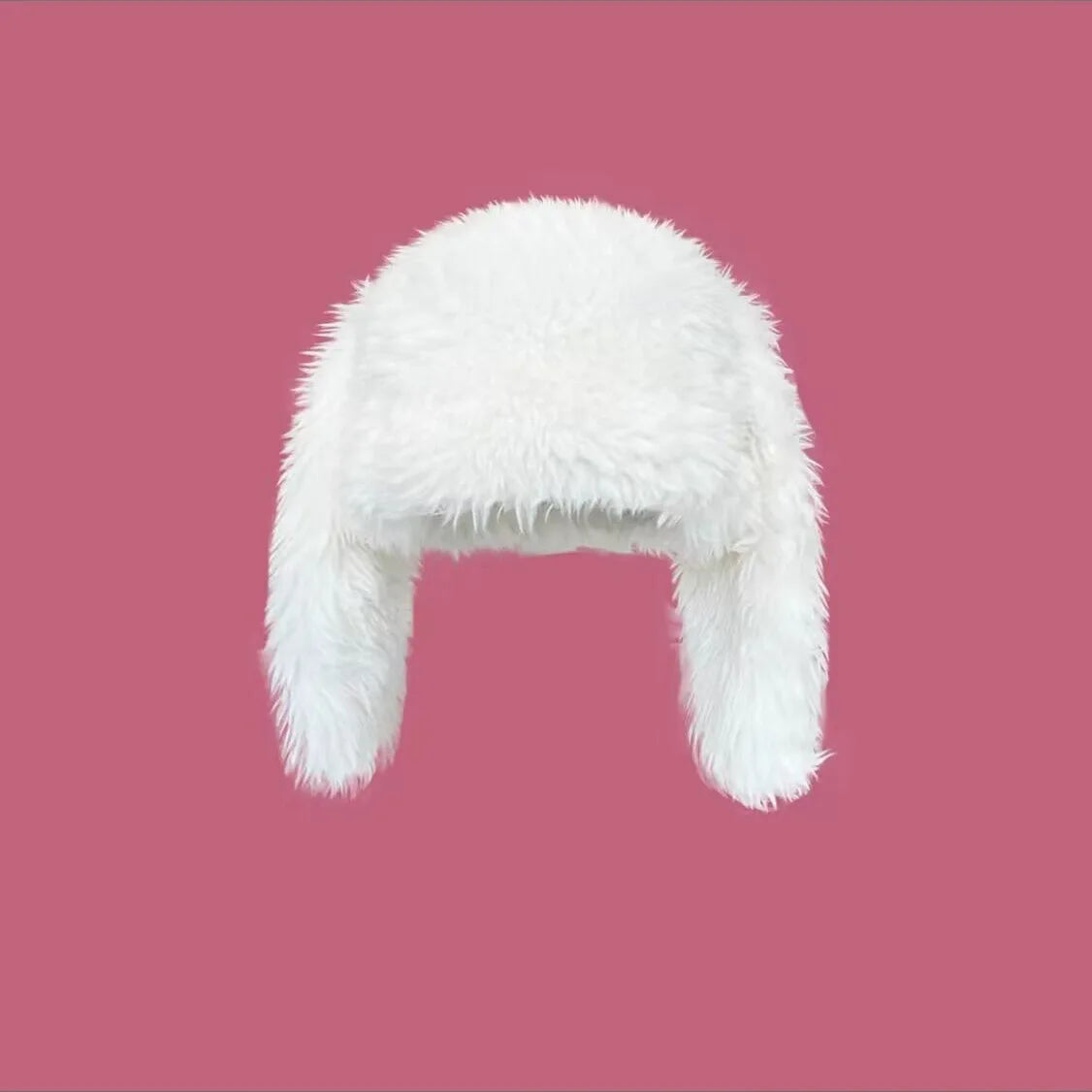 YKRON Y2K Rabbit Ears Plush Beanie