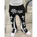 YKRON Cross Print Color-Block Sweatpants