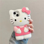 YKRON Bowknot Kitty 3D Silicone Phone Case