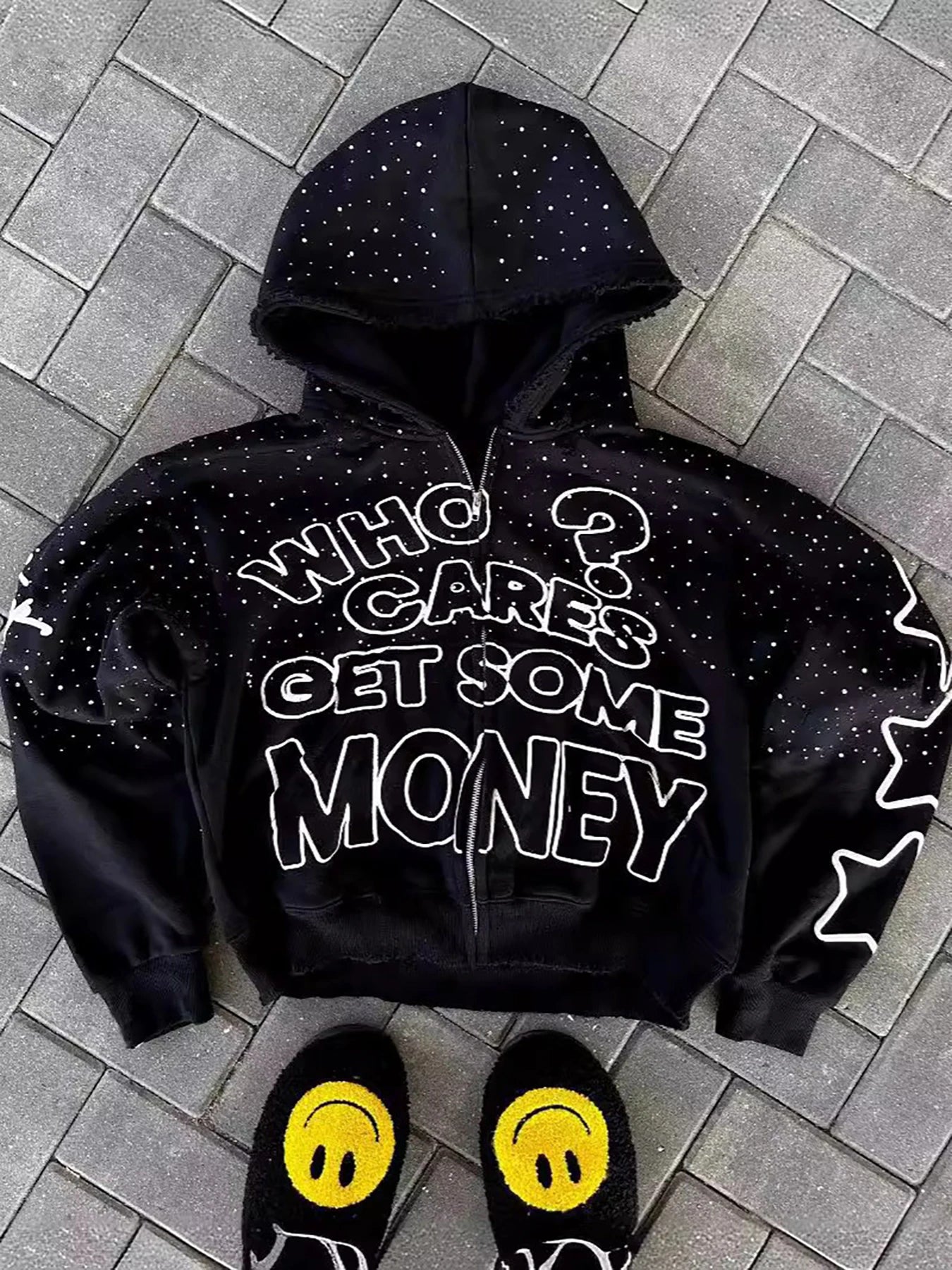 YKRON Y2K Retro Letter Zip Hoodie