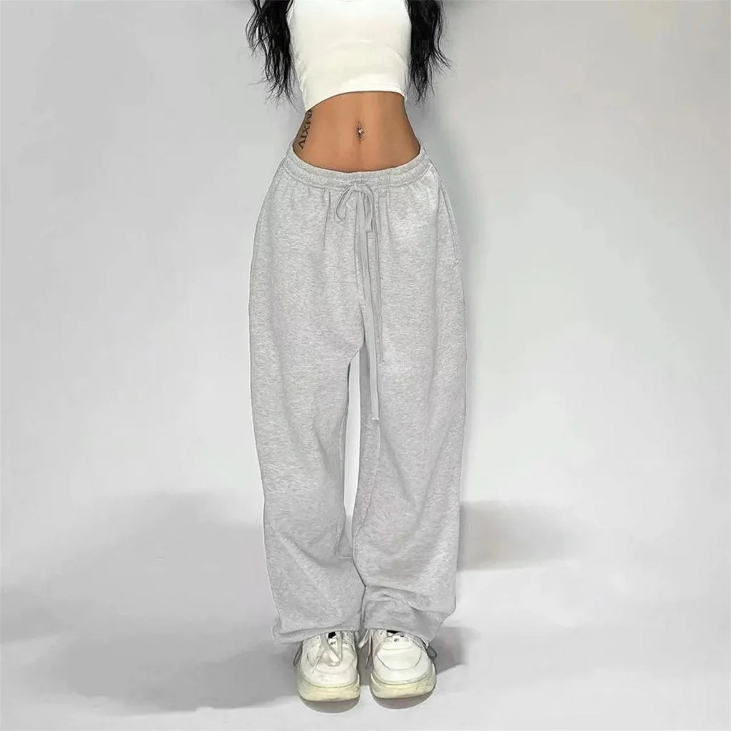 YKRON Y2K Gray Wide Leg Tactical Sweatpants