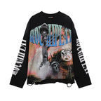 YKRON Rough Play Diamond Long Sleeve Oversized Tee