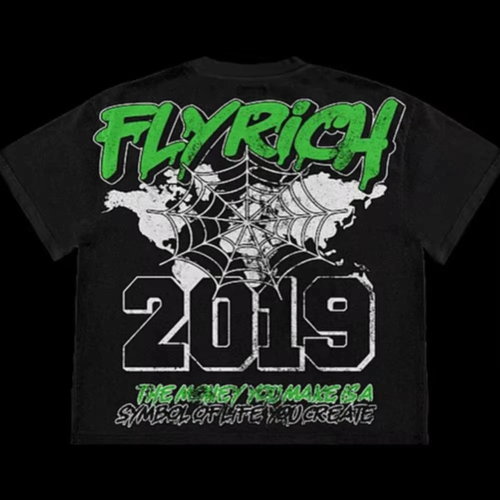 YKRON FlyRich Vintage Y2K Oversized Tee