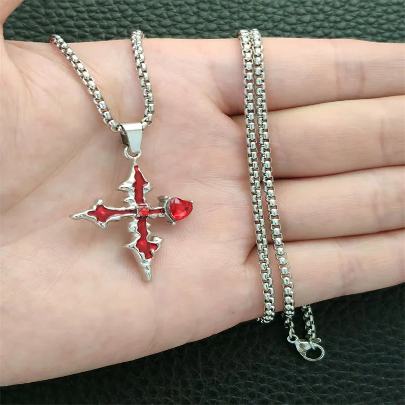 YKRON Retro Gothic Cross Hip Hop Necklace