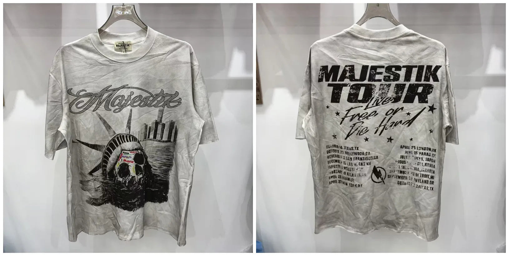 YKRON Majestik Rhinestone Print Hip Hop Tee