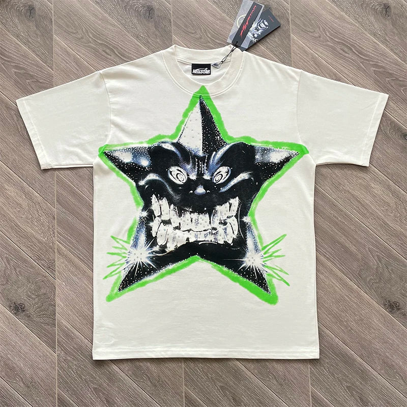 YKRON Hellstar Smiling Star Rhinestone Tee