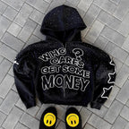 YKRON Y2K Retro Letter Zip Hoodie