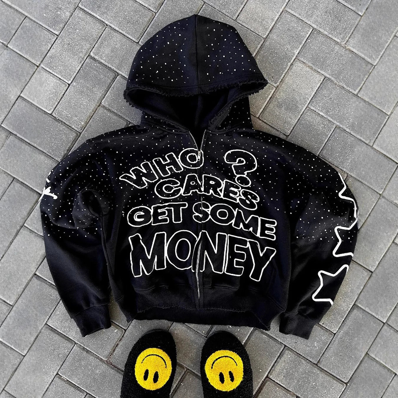 YKRON Y2K Retro Letter Zip Hoodie