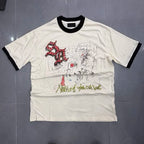 YKRON Shinning Diamond Letter Oversized Tee