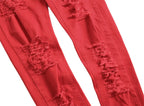 YKRON Y2K Distressed Red Hip Hop Jeans