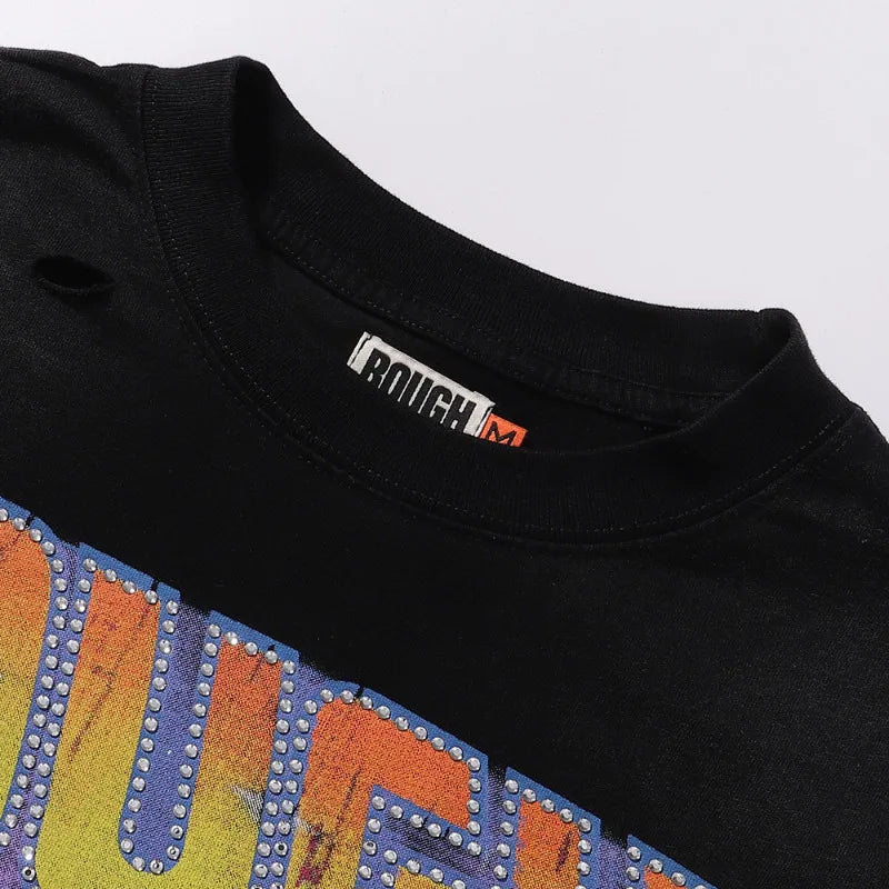 YKRON Rough Play Diamond Short Sleeve Oversized Tee