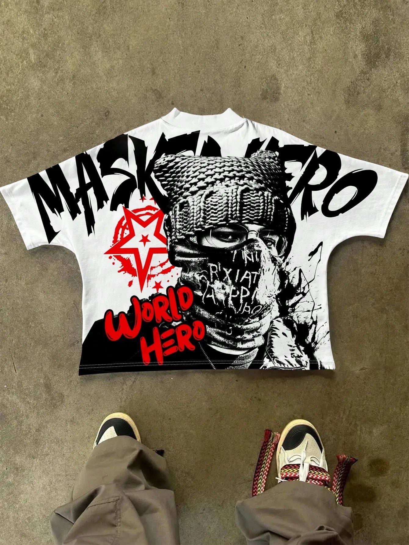 YKRON 3D Letter Print Casual Summer Tee