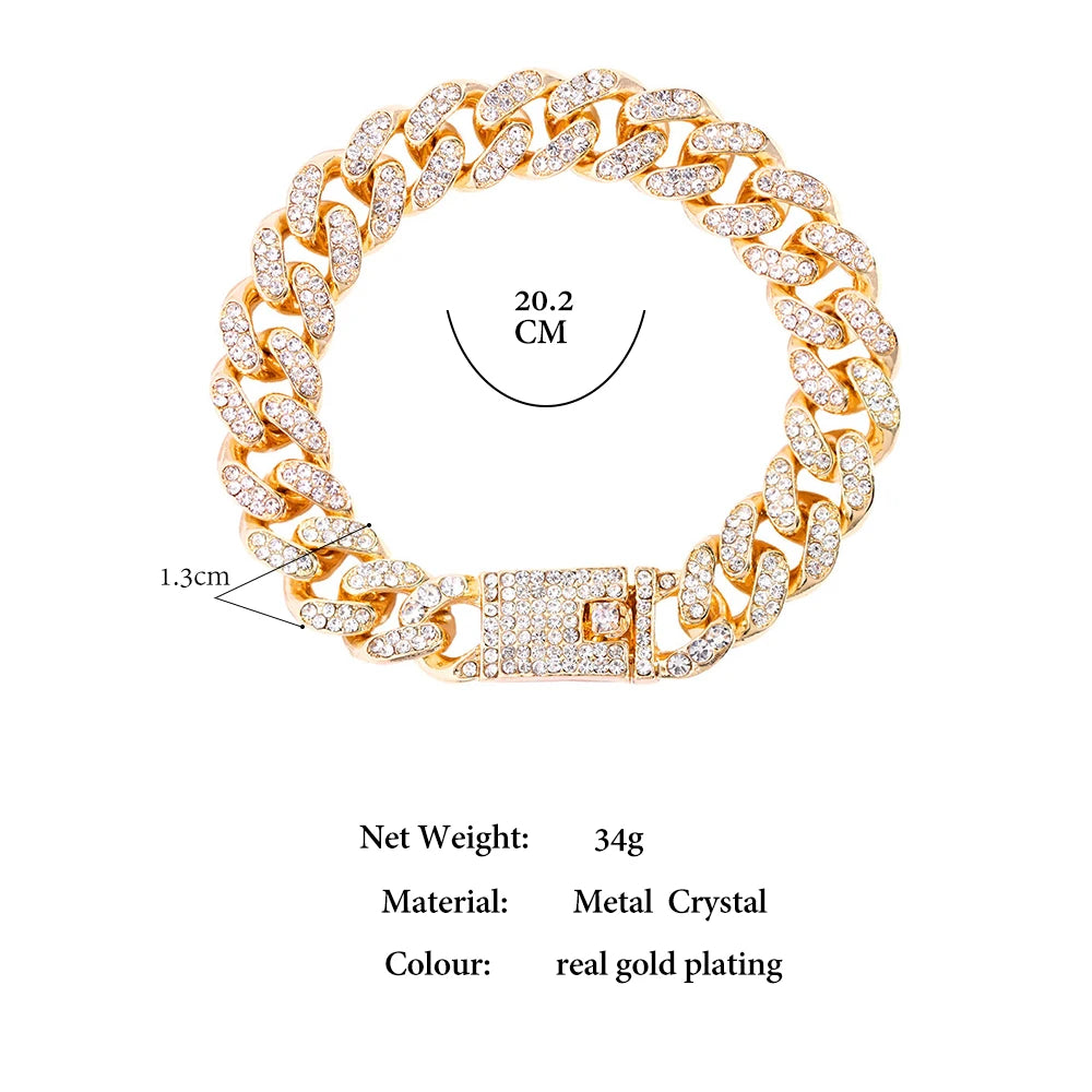 YKRON Iced Prong Cuban Chain Bracelet