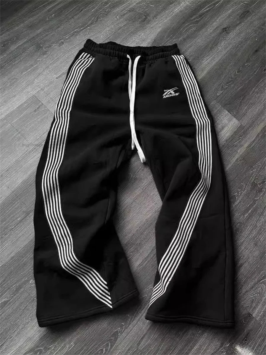 YKRON Y2K Gray Wide Leg Tactical Sweatpants