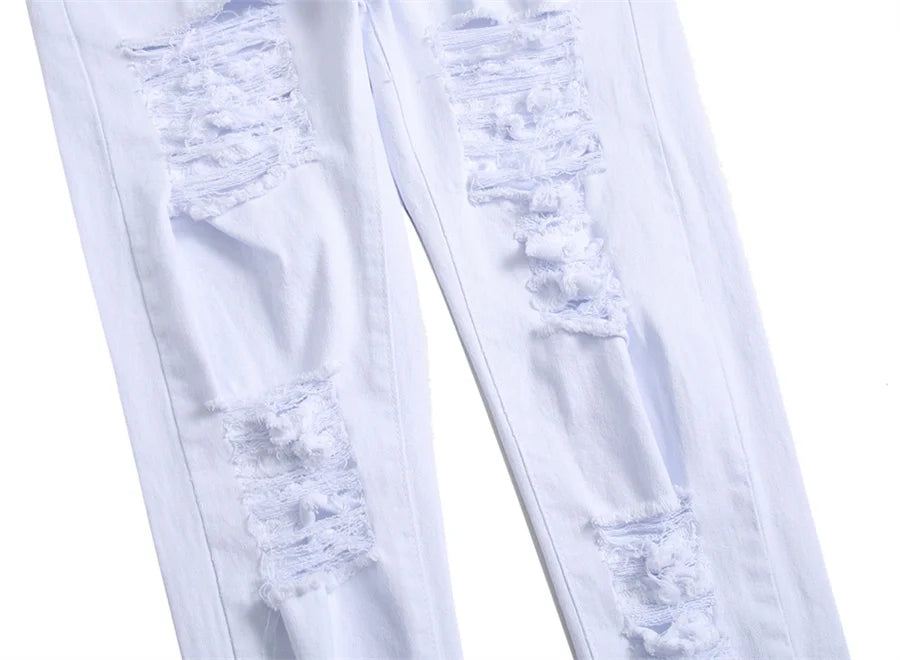 YKRON Y2K Distressed Red Hip Hop Jeans