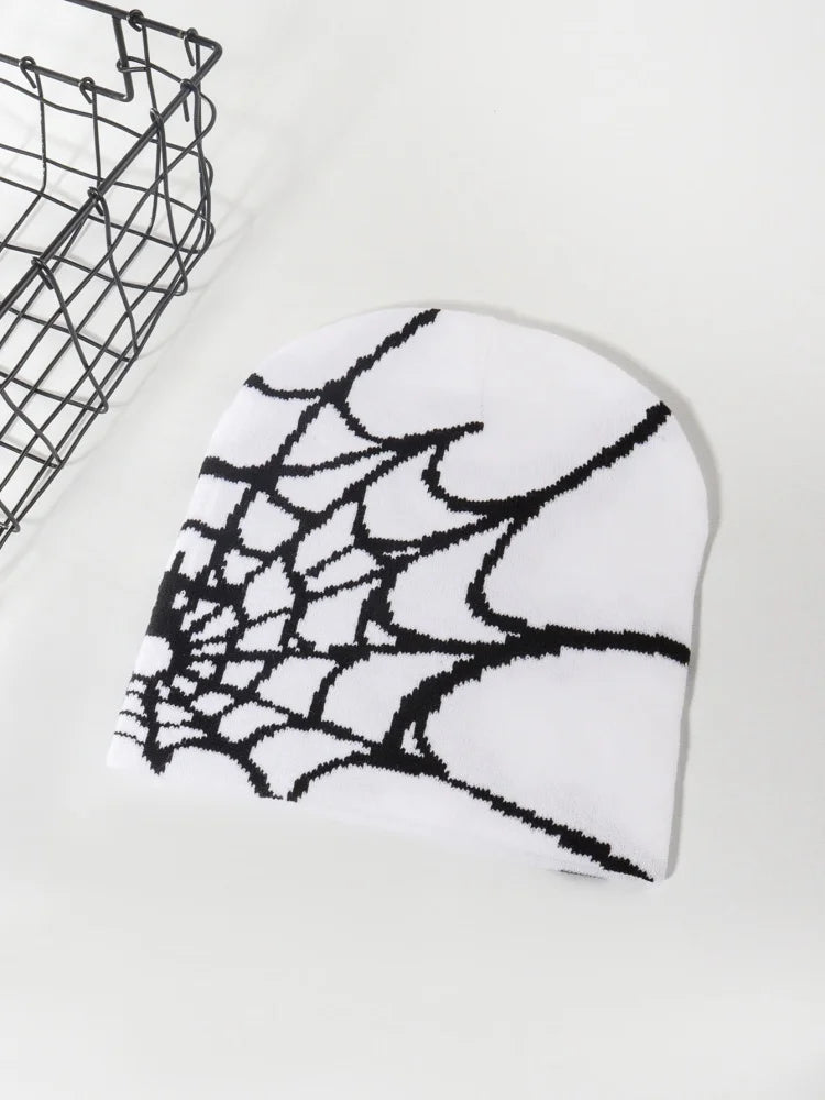 YKRON Spider Web Knit Y2K Beanie