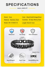 YKRON Heavy Cuban Stainless Steel Bracelet