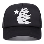 YKRON Flame Star Mesh Snapback Hat