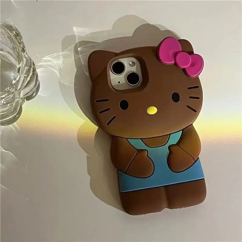 YKRON Bowknot Kitty 3D Silicone Phone Case