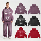 YKRON Vale Retro Embroidery Diamond Zip Hoodie