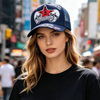 YKRON Punk Skull Crossbones Trucker Cap