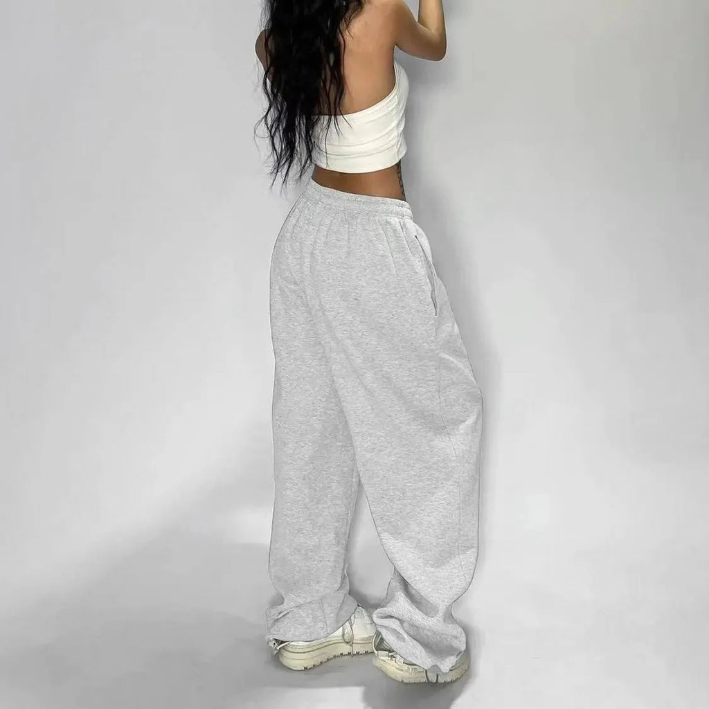 YKRON Y2K Gray Wide Leg Tactical Sweatpants