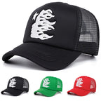 YKRON Flame Star Mesh Snapback Hat