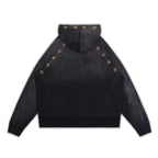 YKRON Vale Retro Embroidery Diamond Zip Hoodie