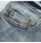 YKRON Retro Light Blue Y2K Hip Hop Jeans