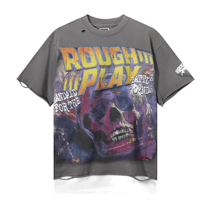 YKRON Rough Play Diamond Short Sleeve Oversized Tee