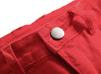 YKRON Y2K Distressed Red Hip Hop Jeans