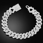 YKRON Iced Prong Cuban Chain Bracelet