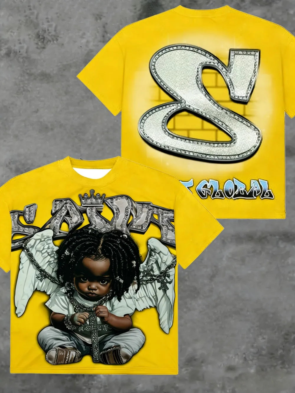 YKRON Angel Print Breathable Street Tee