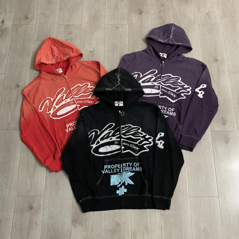 YKRON Vale Washed Ripped Knit Crewneck Sweater