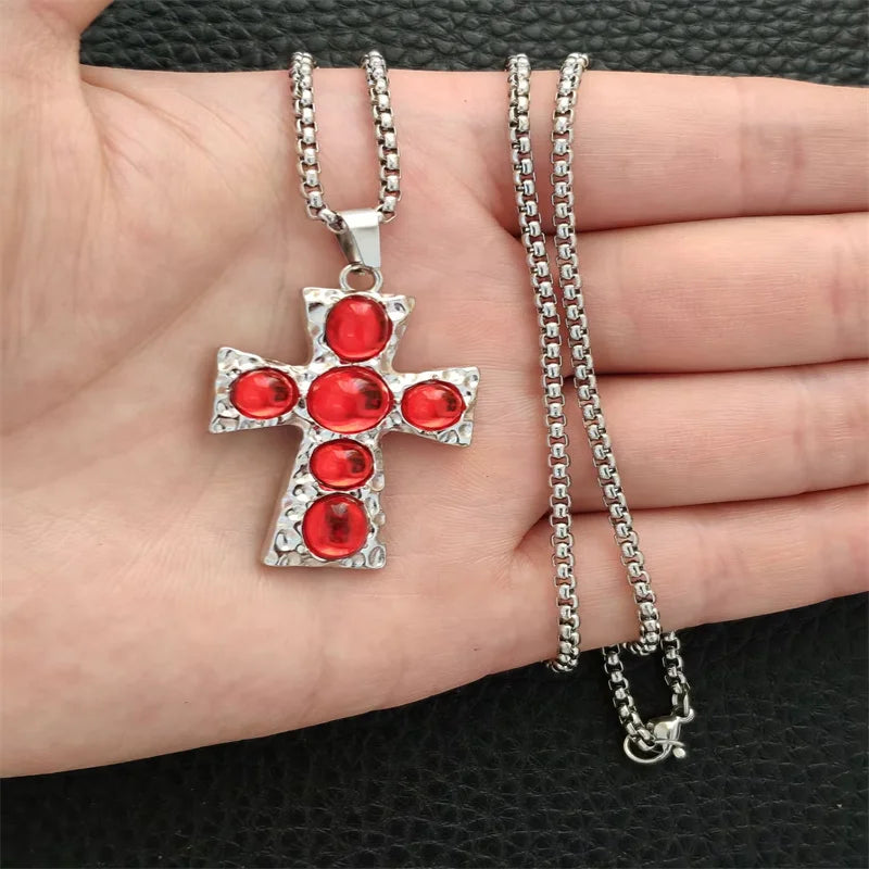 YKRON Retro Gothic Cross Hip Hop Necklace